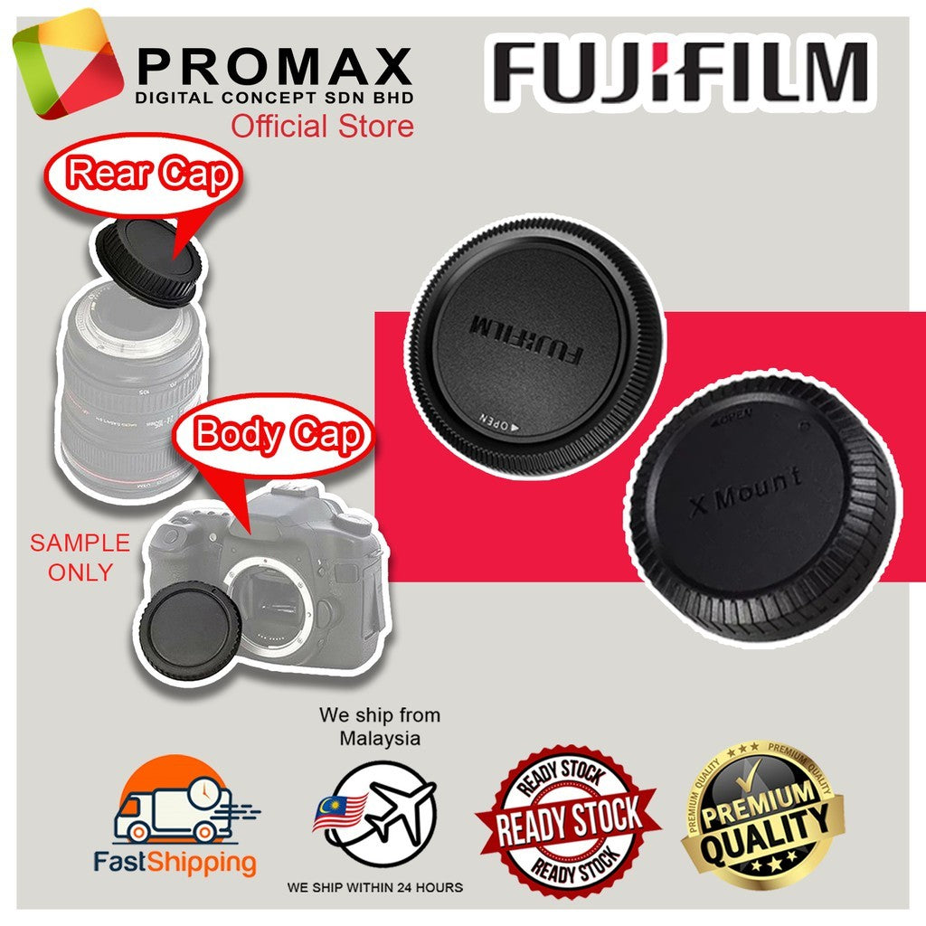 [Ready Stock] Camera SLR Mirorless Body Cap & Rear Lens Cap Cover Set for Canon Nikon Sony Fujifilm Olympus Micro 4/3 FT