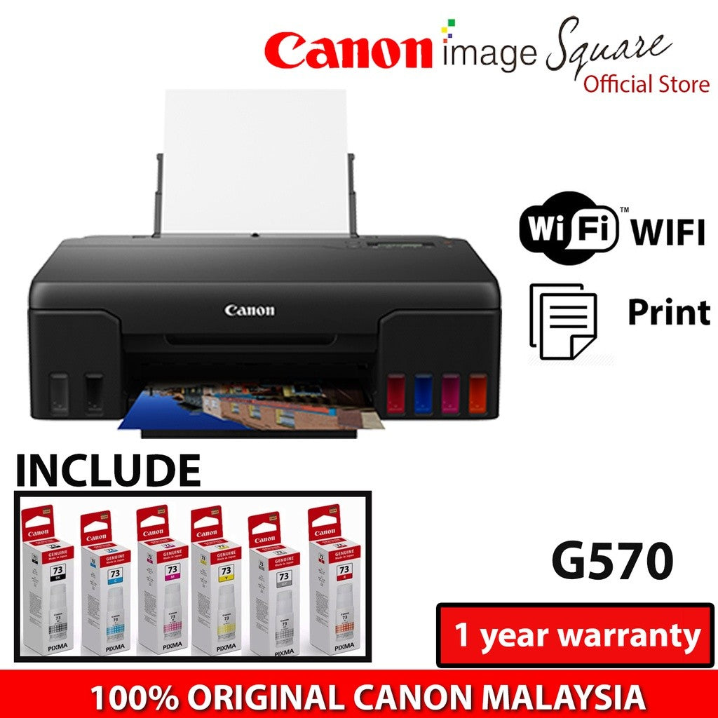 CANON PIXMA G570 Easy Refillable Wireless Single Function Ink Tank for High Volume Quality Photo Printing Printer