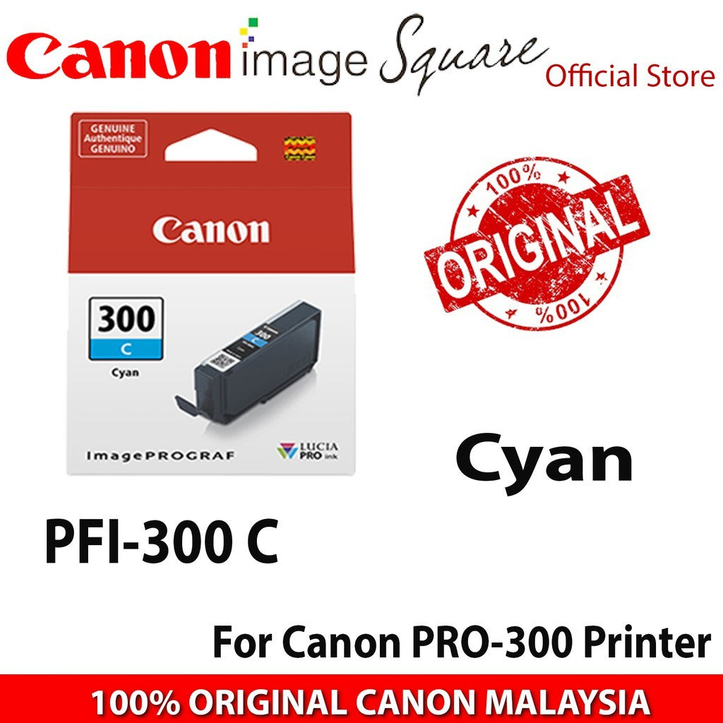 Canon PFI-300 Ink Cartridges ( MBK/PBK/C/Y/M/PM/PC/GY/CO/RD )For Canon PIXMA PRO 300 PRO300