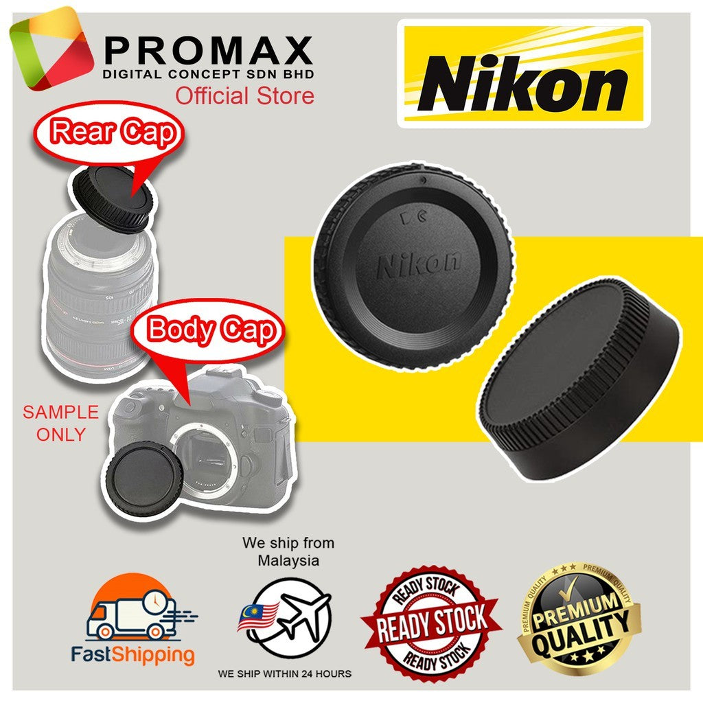 [Ready Stock] Camera SLR Mirorless Body Cap & Rear Lens Cap Cover Set for Canon Nikon Sony Fujifilm Olympus Micro 4/3 FT
