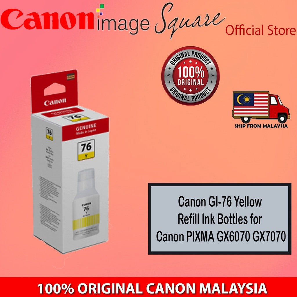 Canon GI-76 INK (Pigment Black/Cyan/Magenta/Yellow) GI76 Toner Ink Bottles for Canon PIXMA GX6070 GX7070