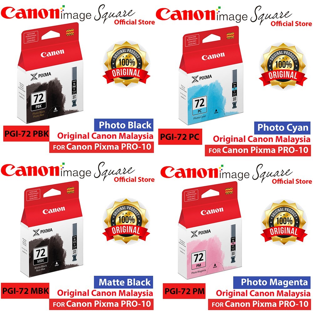 Canon Ink Cartridges PGI-72 pgi 72 pgi72 PBK/PM/PC/CO/MBK/GY/R/C/Y/M For Canon PIXMA PRO 10