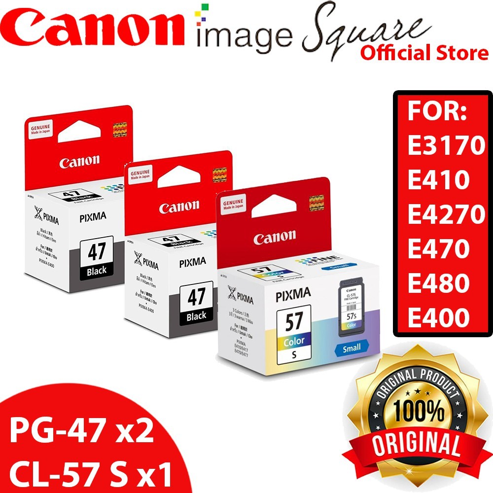 [Ship Out 24 Hrs] Canon PG-47 / CL-57 / CL-57S Ink Cartridge E3170 E410 E4270 E470 PG47 CL57 CL57s