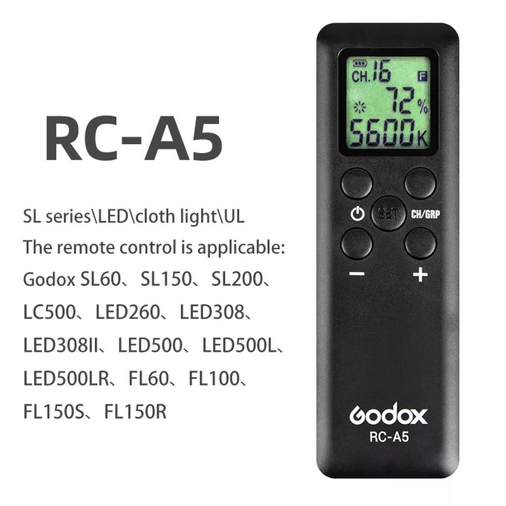 Godox RC-A6 RC-A5 RC-A5 II Remote Control for SL60W SL150W SL200W SL100D SL150II SL200II ML60 VL150 VL200 VL300