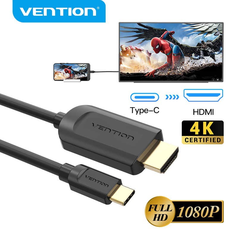 READY STOCK Vention Type-C to HDMI 2.0 Cable Metal UHD 4K 60Hz Type C USB C to HDMI Cable 1.5 meter