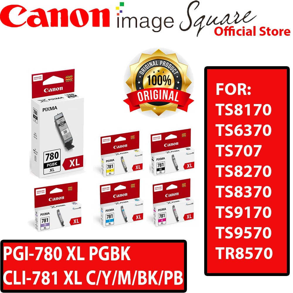 Canon CLI-781 XL (Black/Cyan/Magenta/Yellow/Photo Blue) PGI-780 PGBK XL 780 781XL