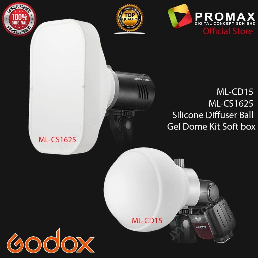 Godox ML-CD15 ML-CS1625 Silicone Diffuser Ball Dome Softbox ML30 ML60 V1 V850III V860III TT685 AD300PRO