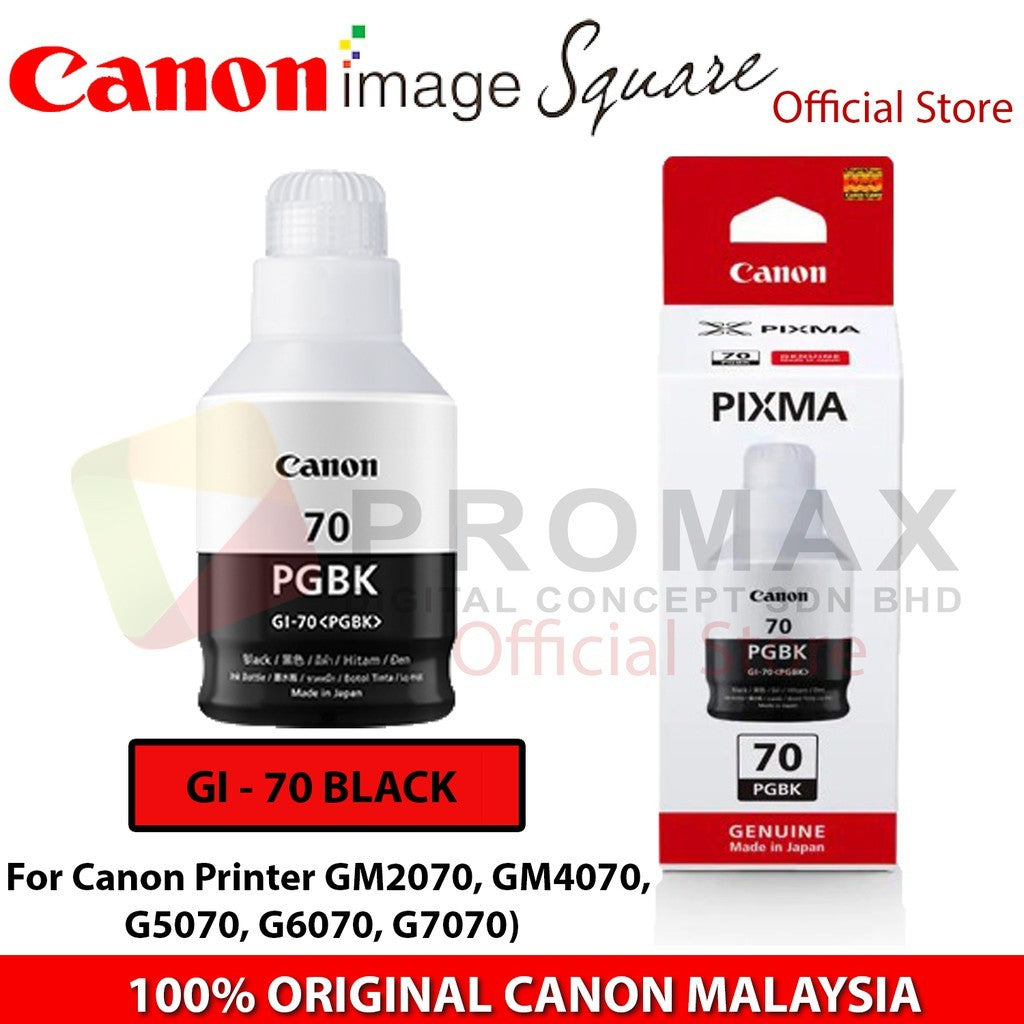 Canon GI-70 Bottle Ink Black Cyan Magenta Yellow GI70 GI 70 for GM2070 G5070 G6070 GM4070