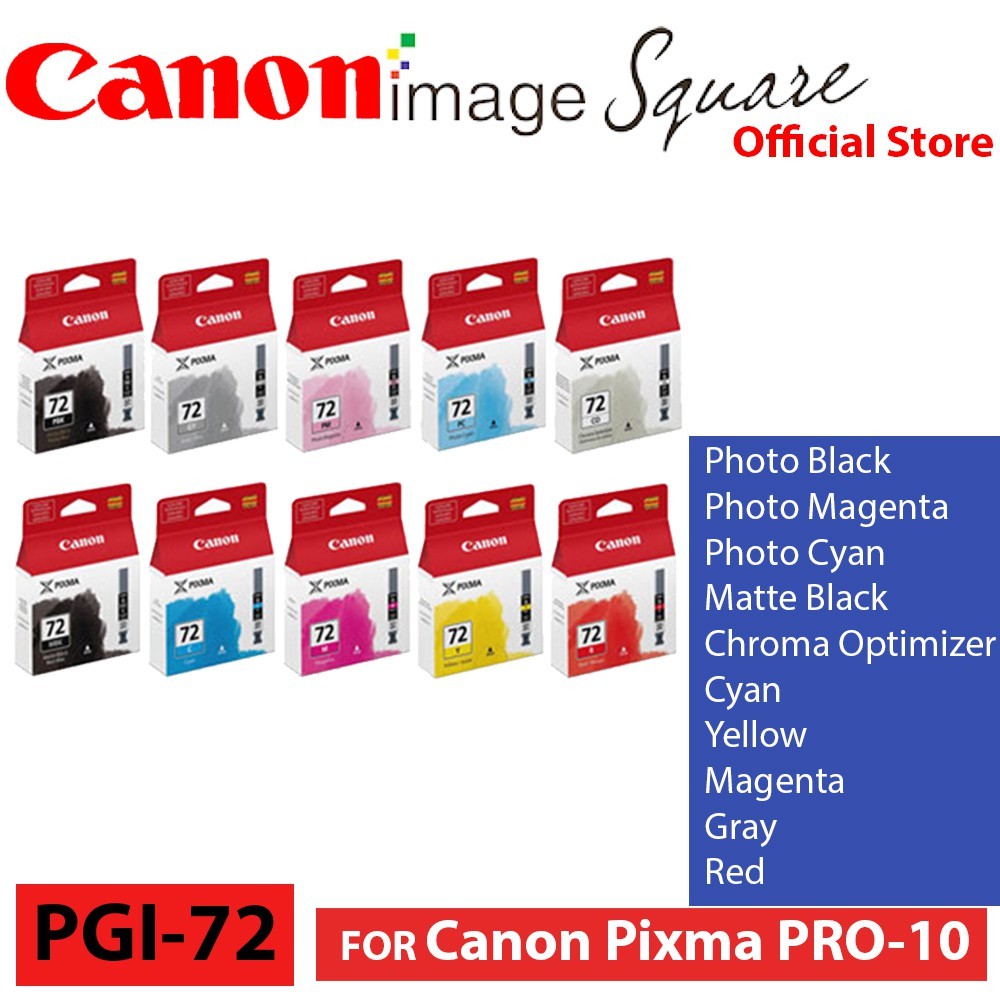 Canon Ink Cartridges PGI-72 pgi 72 pgi72 PBK/PM/PC/CO/MBK/GY/R/C/Y/M For Canon PIXMA PRO 10