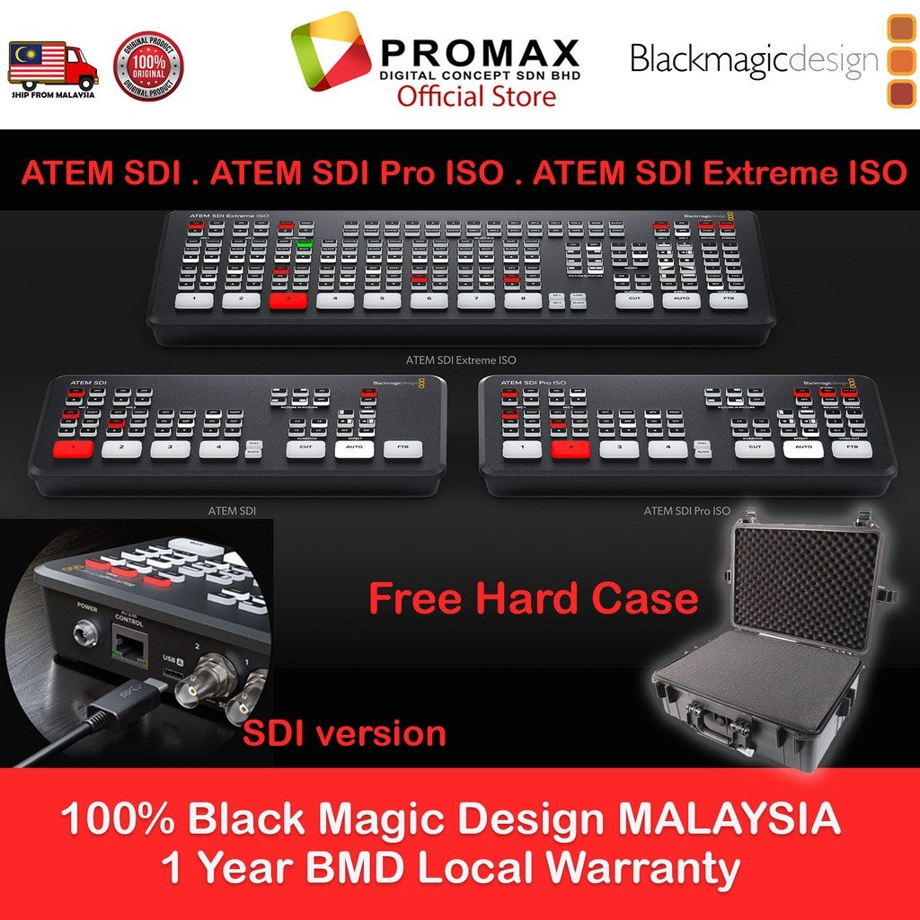 Blackmagic Design Atem SDI Pro ISO / Atem SDI / Atem SDI Extreme ISO Live Streaming Switcher for ISO HDMI