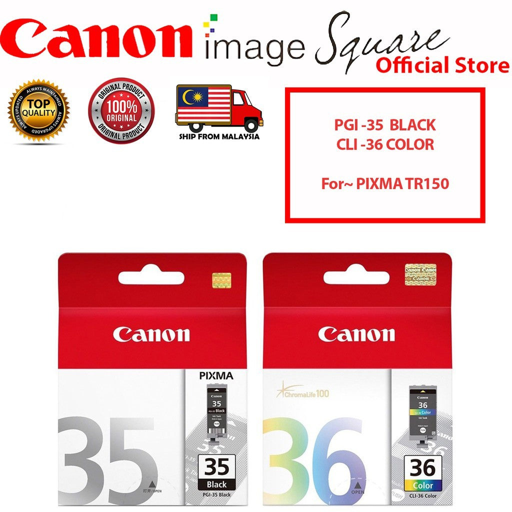 Canon PGI-35 CLI-36 Black / Color Ink Cartridge PGI35 CLI36 PGI 35 CLI 36 For PIXMA TR150