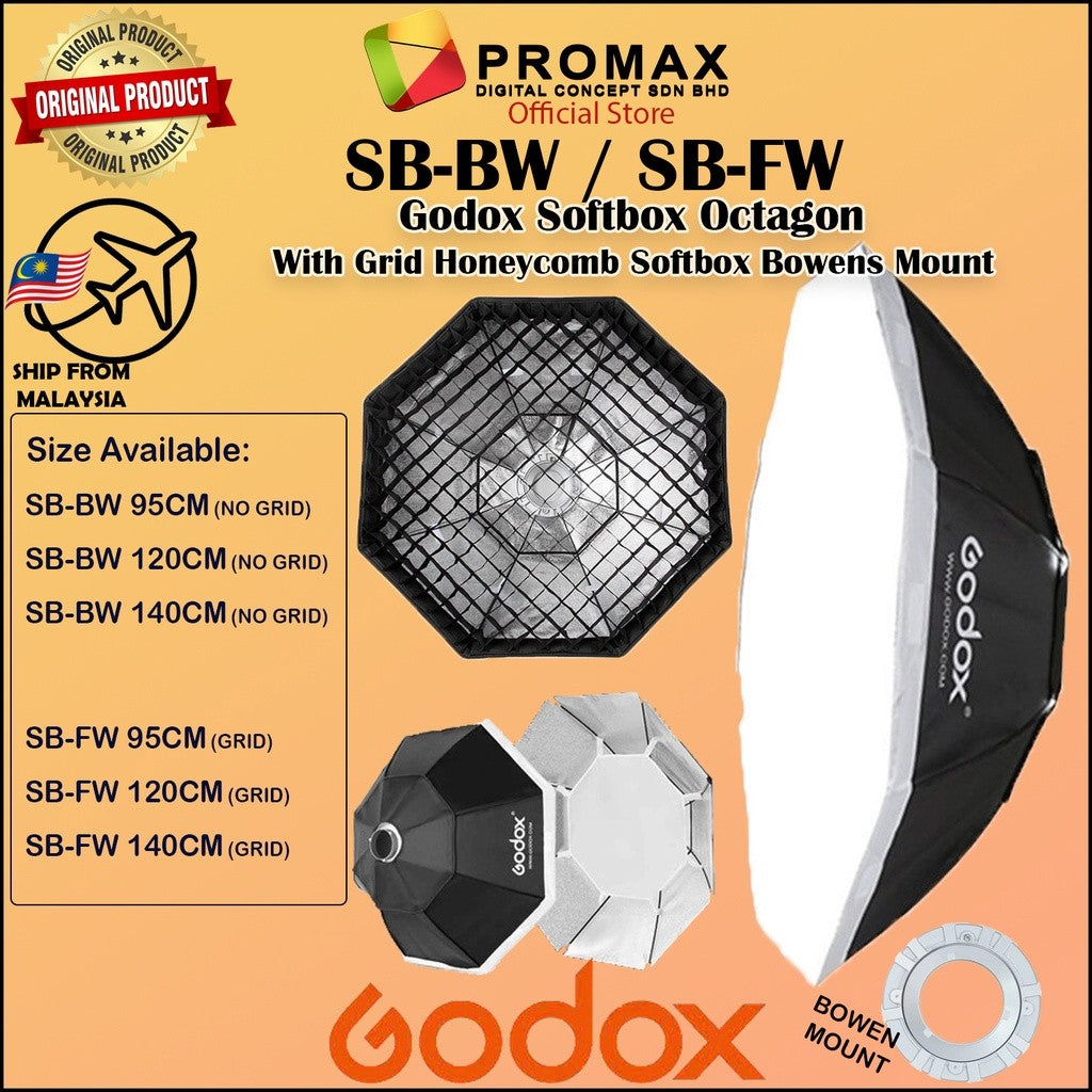 Godox Softbox Octagon SB-BW 95 120 140 with Bowens Mount 95cm 120cm 140cm