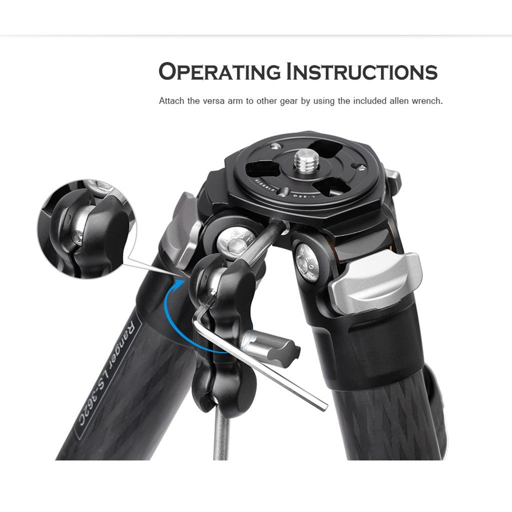 Leofoto AM-2L Magic Arm Multi-Purpose Tripod Accessory Mount 1/4" for Small Lighting / Monitor / Action Camera / Phones