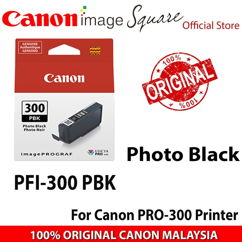 Canon PFI-300 Ink Cartridges ( MBK/PBK/C/Y/M/PM/PC/GY/CO/RD )For Canon PIXMA PRO 300 PRO300
