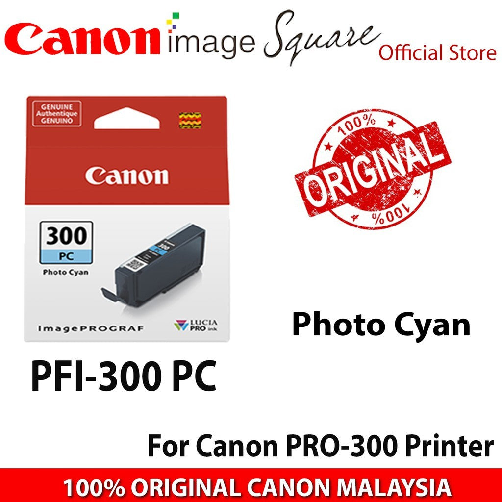 Canon PFI-300 Ink Cartridges ( MBK/PBK/C/Y/M/PM/PC/GY/CO/RD )For Canon PIXMA PRO 300 PRO300