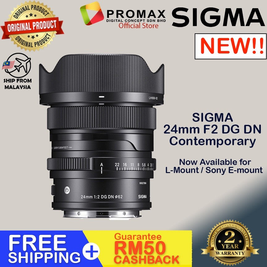 Sigma 24mm f/2 DG DN Contemporary Lens for (Sony E, Leica L)