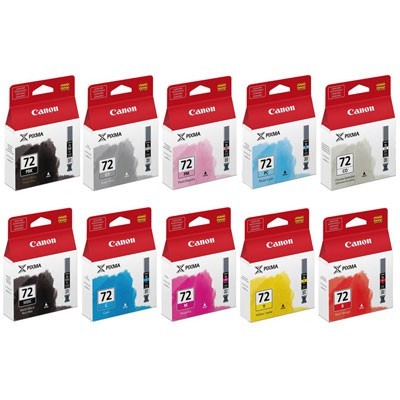 Canon Ink Cartridges PGI-72 pgi 72 pgi72 PBK/PM/PC/CO/MBK/GY/R/C/Y/M For Canon PIXMA PRO 10