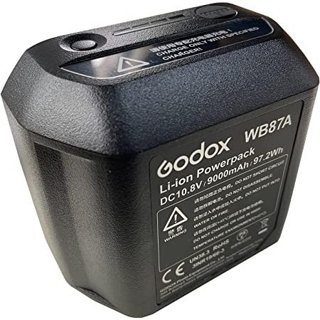 Godox WB26A / WB87A (UPDATED VERSION) WB26 WB87 Rechargeable Lithium Ion Battery AD600Pro AD600BM AD600B 100% Ori GODOX