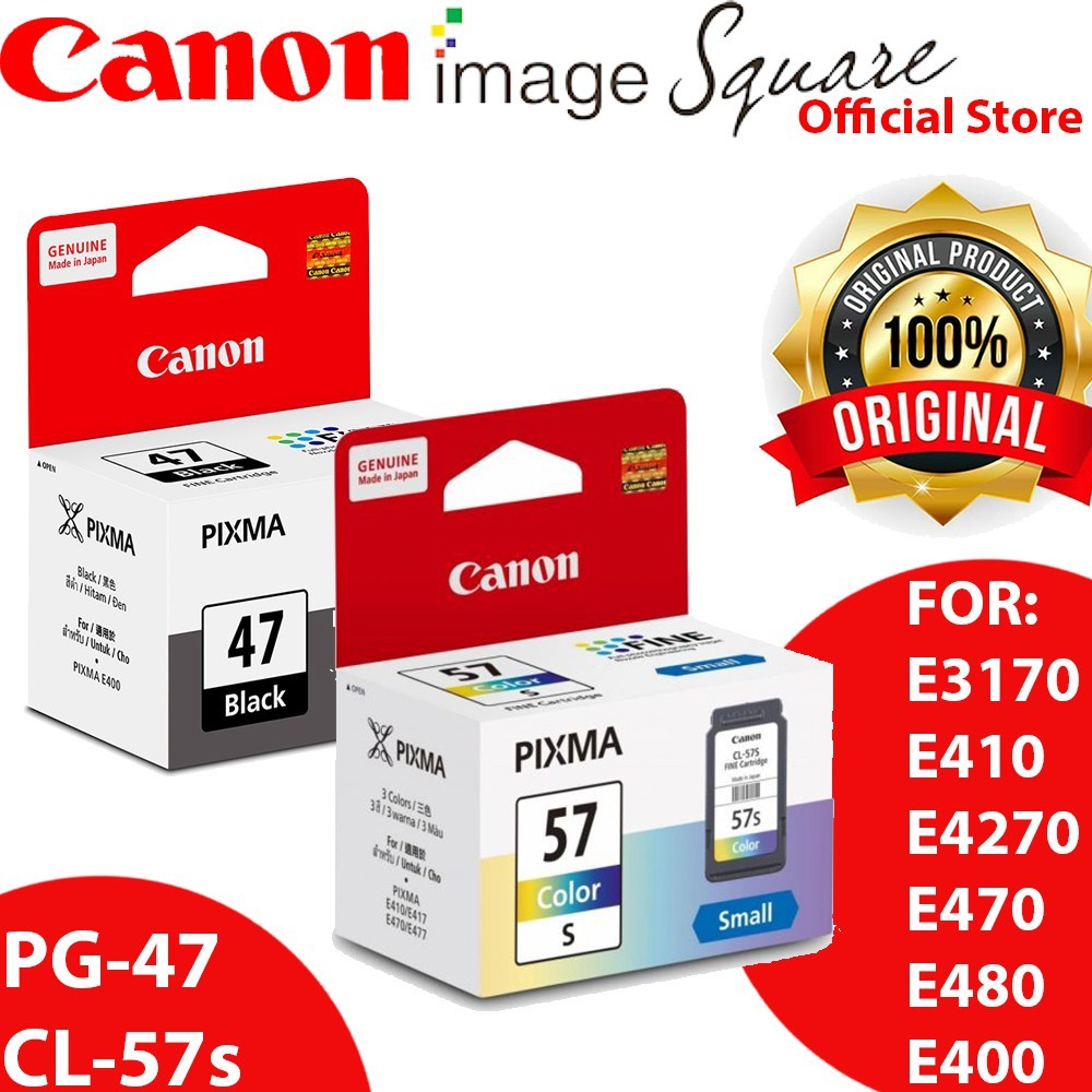 [Ship Out 24 Hrs] Canon PG-47 / CL-57 / CL-57S Ink Cartridge E3170 E410 E4270 E470 PG47 CL57 CL57s