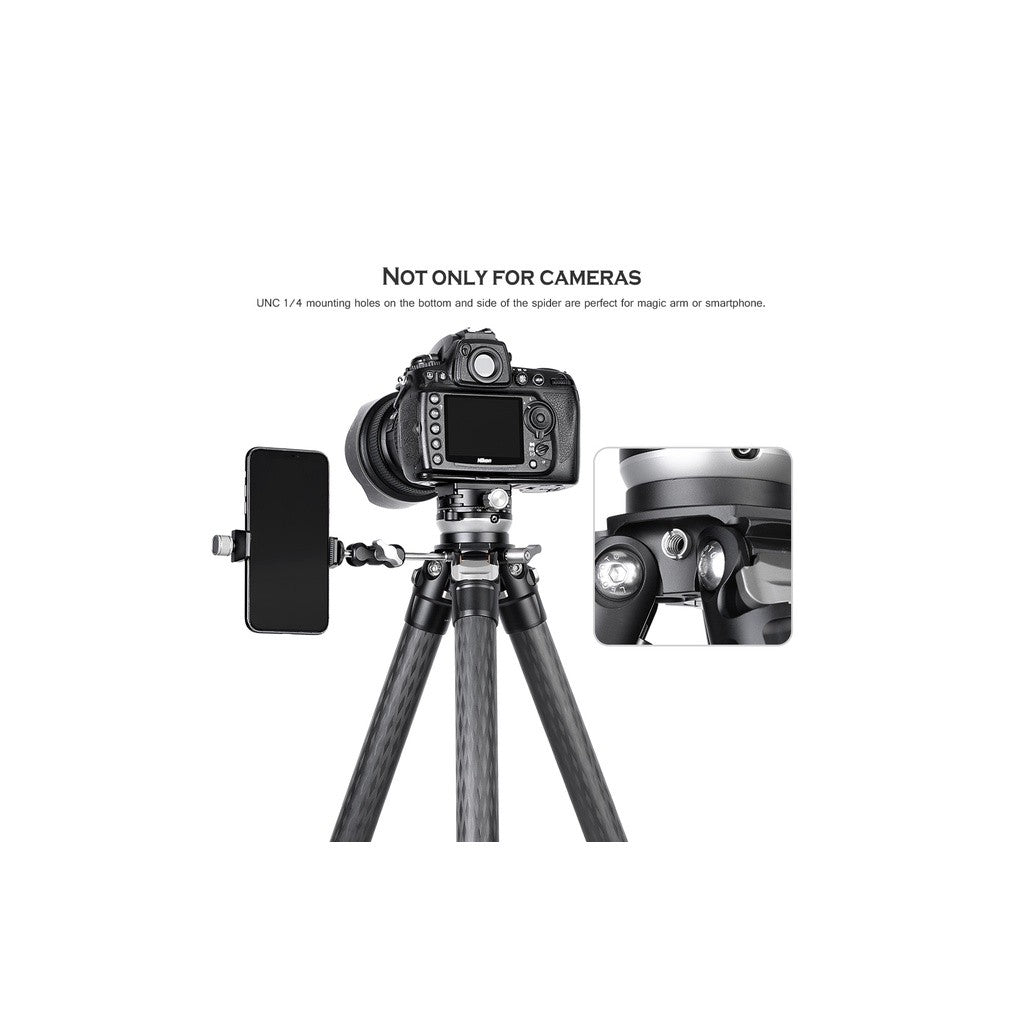 Leofoto LS-365CEX Ranger Series Carbon Fiber Tripod with 15° Leveling Base (Black)