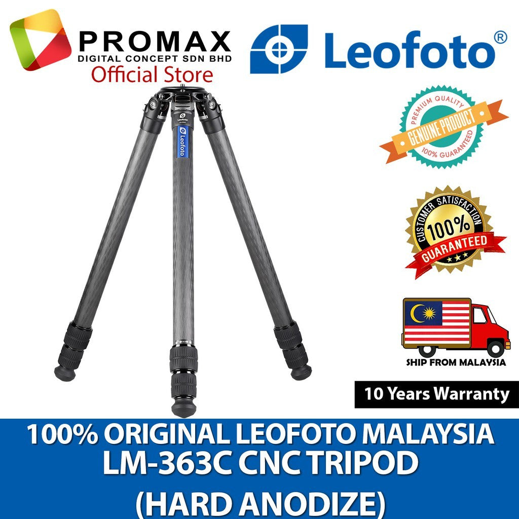 Leofoto (LM-363C) Summit Series LM-363C 3-Section Carbon Fibre Tripod Superlight Tripod