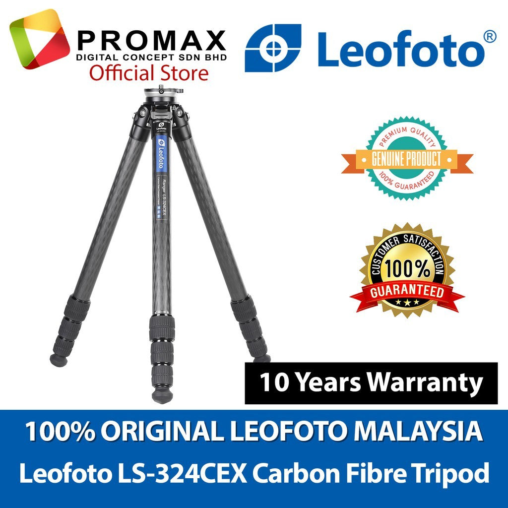 Leofoto LS-324CEX Carbon Fiber Tripod with 15-Degree Leveling Base