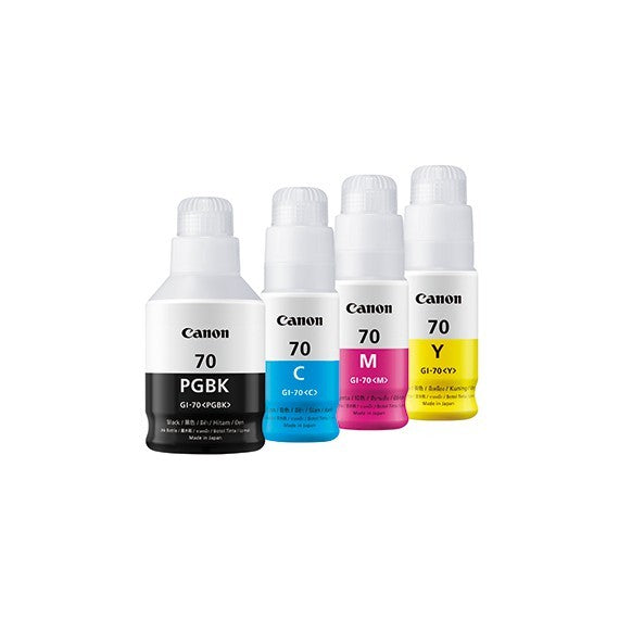Canon GI-70 Bottle Ink Black Cyan Magenta Yellow GI70 GI 70 for GM2070 G5070 G6070 GM4070