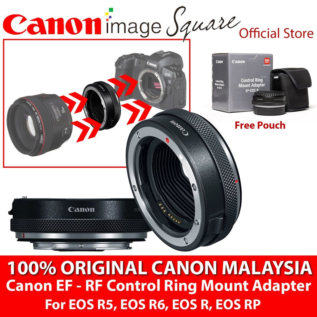 Canon Mount Adapter EF-EOS R Control Ring Mount For EOS R5, EOS R6, EOS R, EOS RP (EF-RF) EF Lens to RF