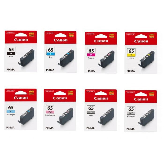 Canon Ink Cartridges CLI-65  cli 65 cli65 Full Set (BK/C/Y/M/PM/PC/GY/LGY )For Canon PIXMA PRO 200