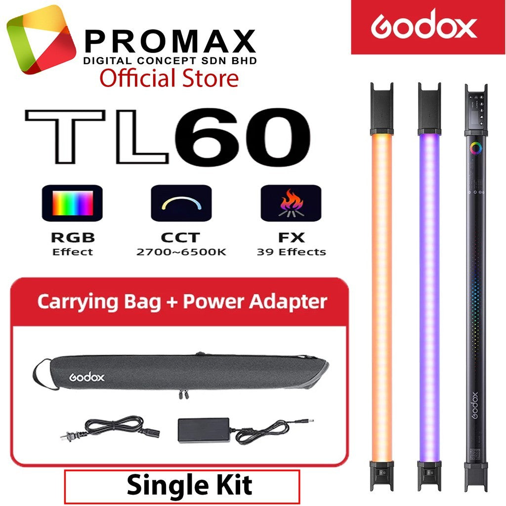 Cheapest!! Godox Tube Light TL-60 / TL60 RGB w/ 1KIT 2KIT HSI Control Tube Light