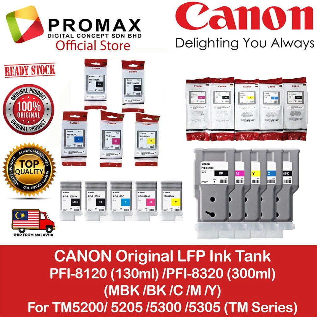 Canon LFP Ink Tank PFI-8120 / PFI-8320 MBK /BK /C/M /Y consumables cartridge TM5200 TM5205 TM5250 TM5300 TM5305