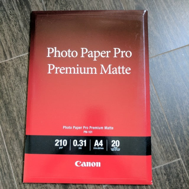 Ready Stock! Canon 210gm Photo Paper Pro Premium Matte Paper PM-101 A4 (20 sheets)
