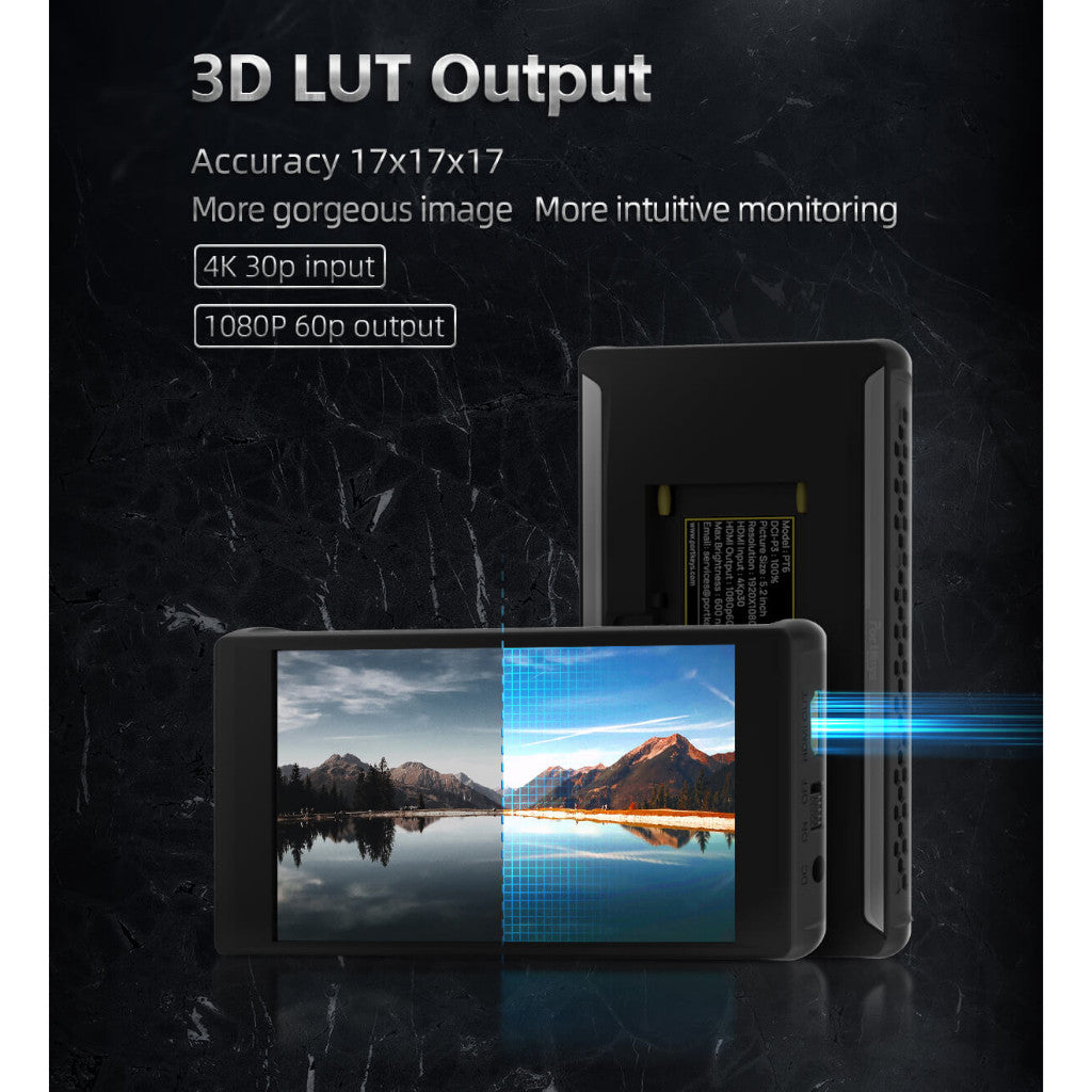 Portkeys PT6 Monitor 5.2" inch 3D LUT IPS 4K 30P Input 1080P 60P Output Monitors For Live Streaming Field