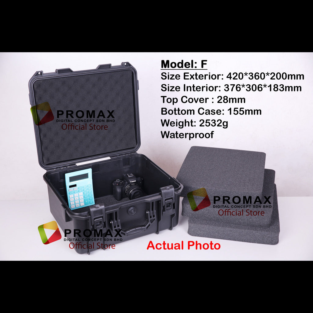 ProMax Hard PP Carry Case Tool Box Storage Bag PP Carrying case Hardcase Include Sponge Foam camera Kotak motosikal