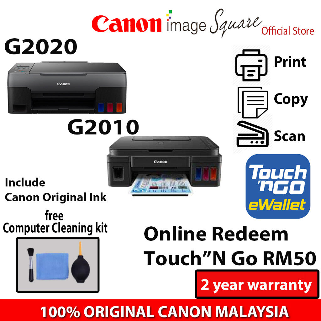 Lowest Price! Canon PIXMA G2010 All In One Refillable Ink Printer Redeem Touch”N Go RM50