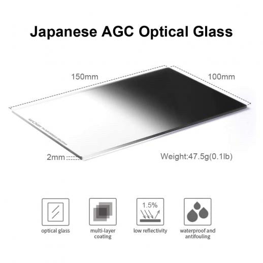 CHEAPEST! K&F CONCEPT 100*150*2mm Soft GND8 (3Stops) Square Filter HD Optical Glass Waterproof GND Filter - X-PRO Series