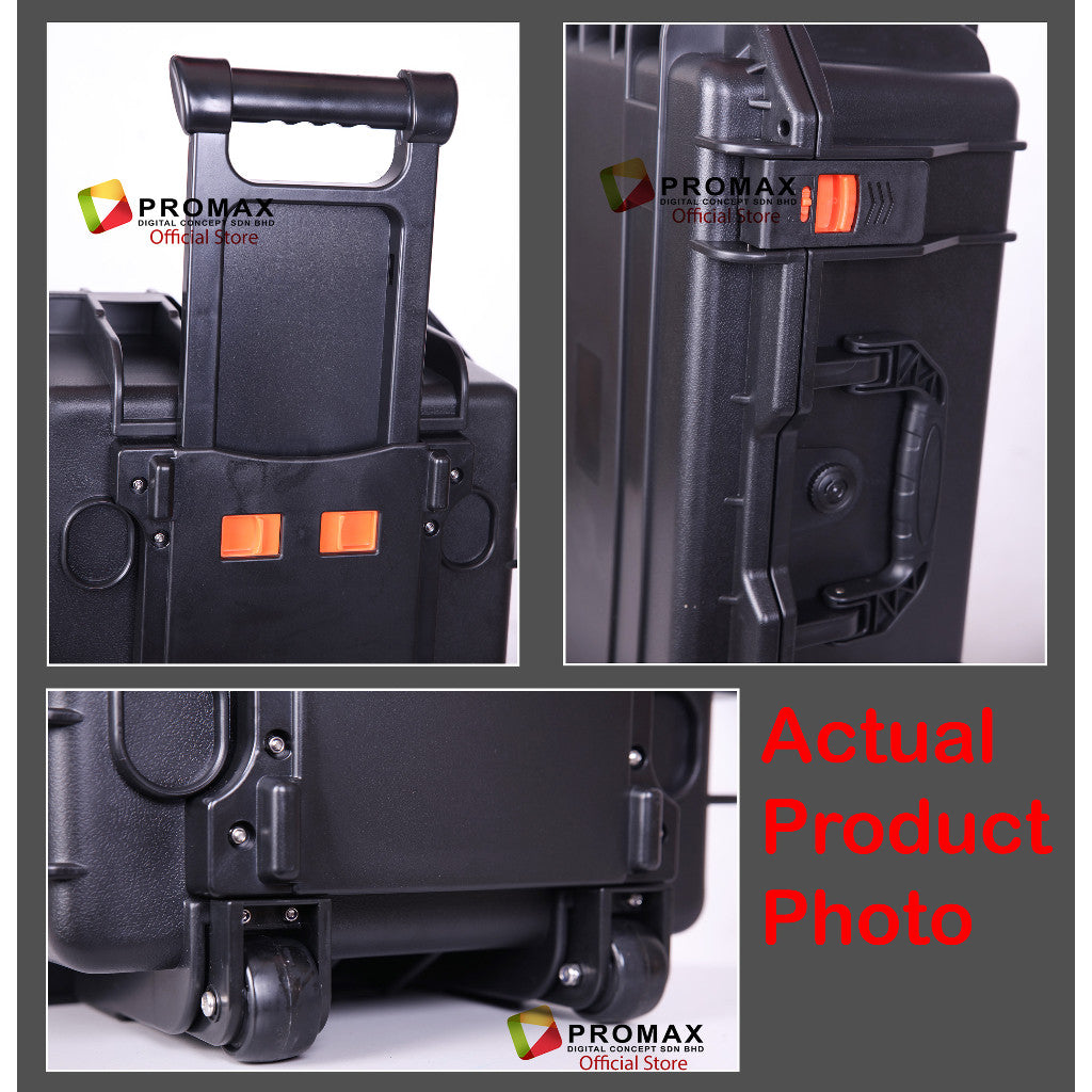 PROMAX Pull Rod Hardcase Roller PP Carry Case with Foam Waterproof Dustproof Crushproof Photography Drone Utility Case