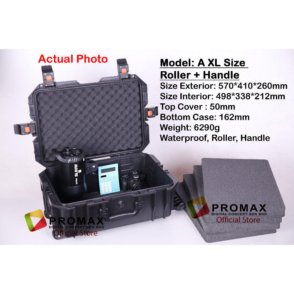 PROMAX Pull Rod Hardcase Roller PP Carry Case with Foam Waterproof Dustproof Crushproof Photography Drone Utility Case