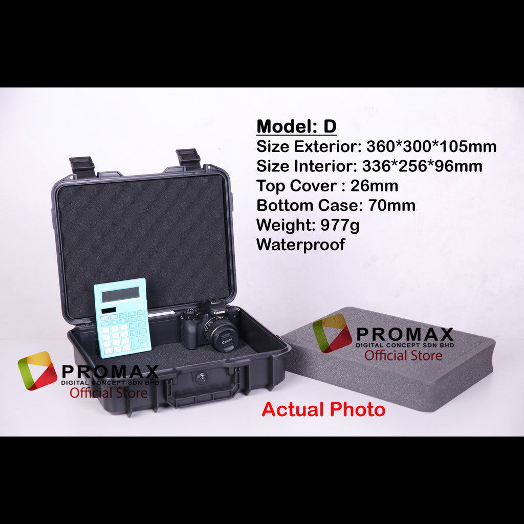 ProMax Hard PP Carry Case Tool Box Storage Bag PP Carrying case Hardcase Include Sponge Foam camera Kotak motosikal