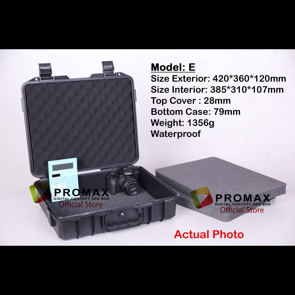 ProMax Hard PP Carry Case Tool Box Storage Bag PP Carrying case Hardcase Include Sponge Foam camera Kotak motosikal