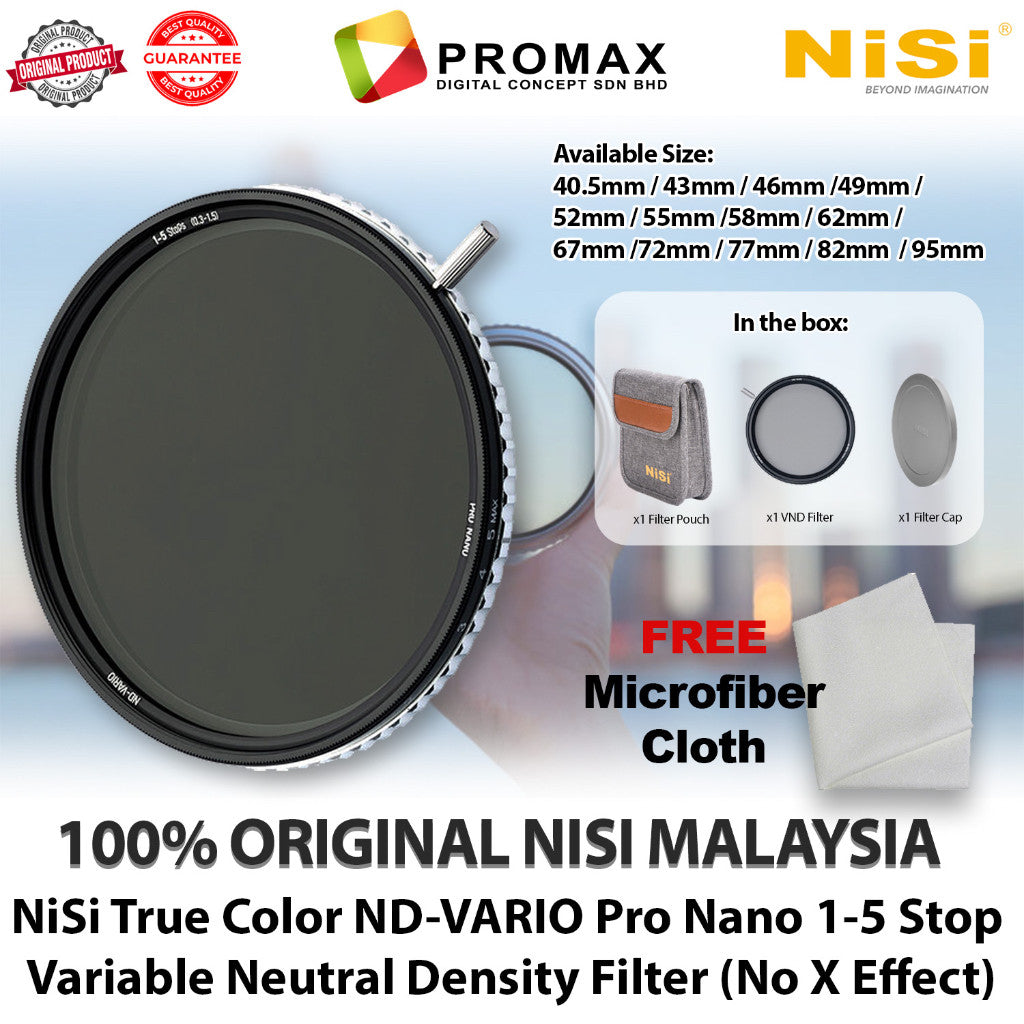NiSi PRO Nano True Color 1-5 Stop ND-VARIO Colour Variable ND Filter