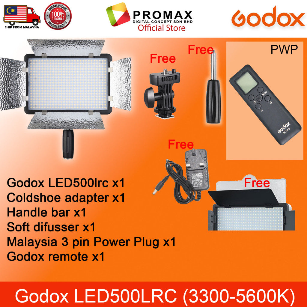 Godox LED500LRC / LED500LR-C / LED 500LRC LED Video Light Panel ( Bi-Color ) 3300-5600k