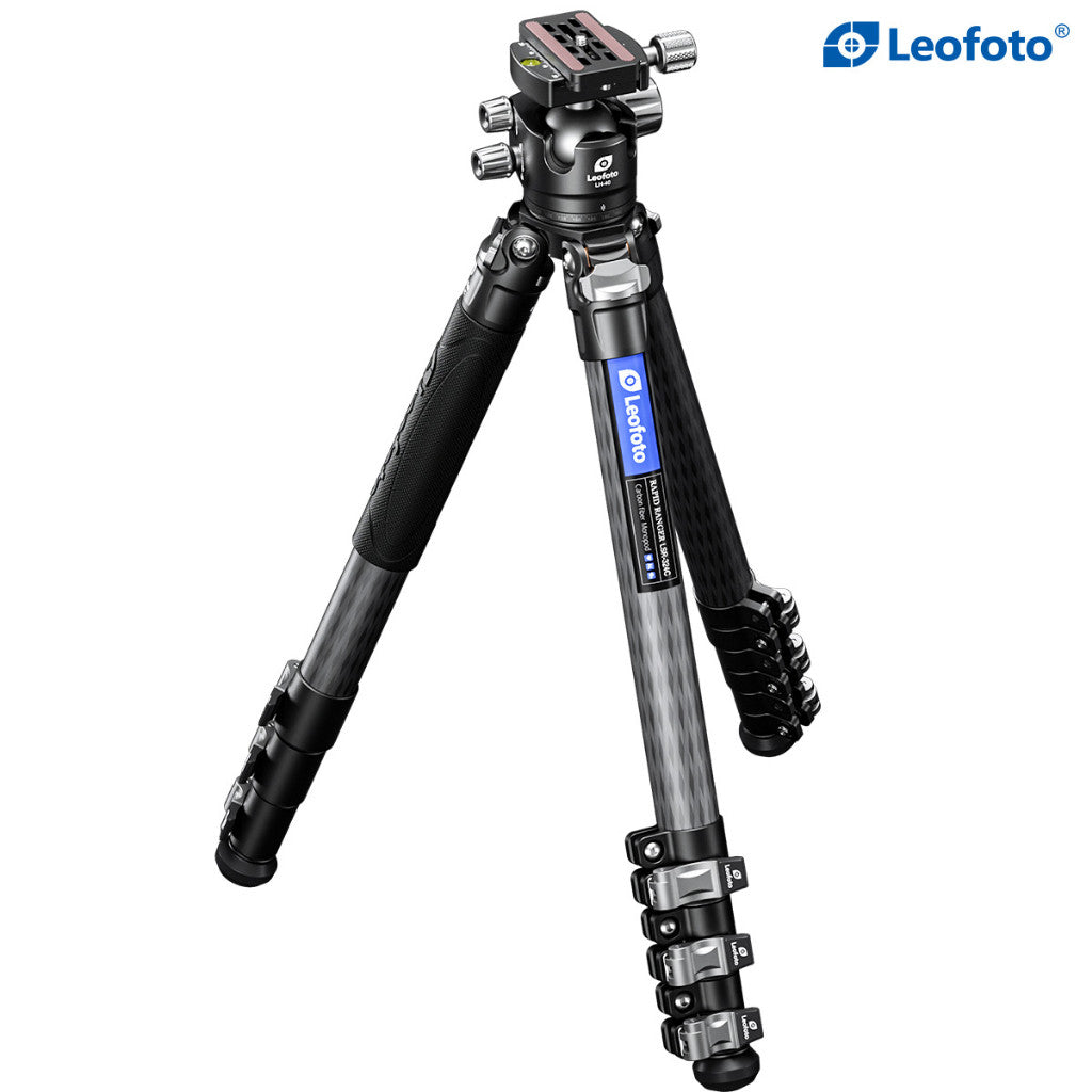Leofoto LSR-324C + LH-40 Professional Light Weight Rapid Ranger Series Carbon Fiber Tripod