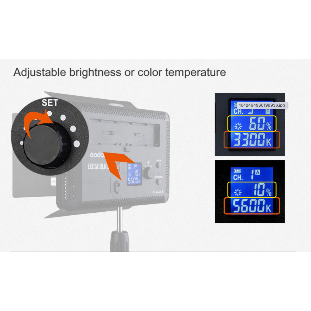 Godox LED500LRC / LED500LR-C / LED 500LRC LED Video Light Panel ( Bi-Color ) 3300-5600k