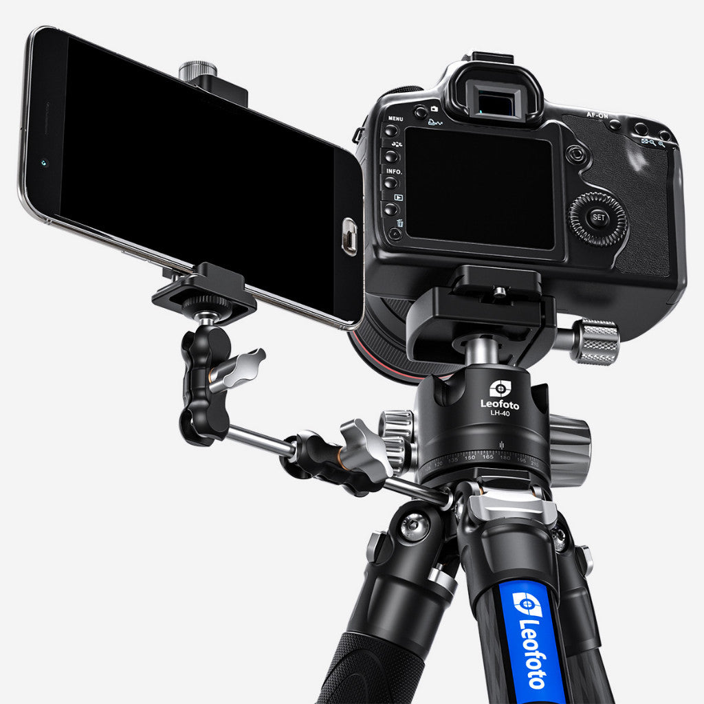 Leofoto LSR-324C + LH-40 Professional Light Weight Rapid Ranger Series Carbon Fiber Tripod