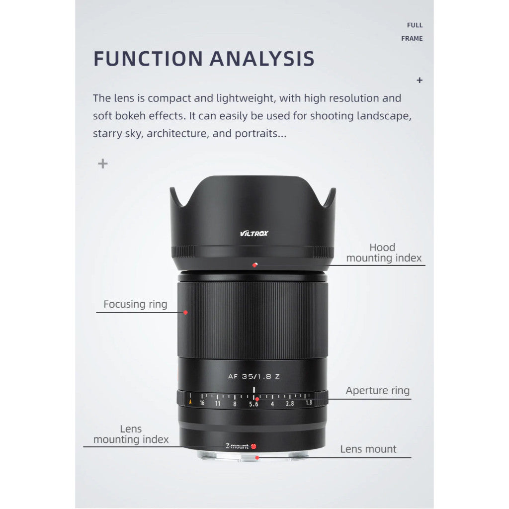Viltrox AF 35mm f1.8 AF Lens NIKON Z SONY FE