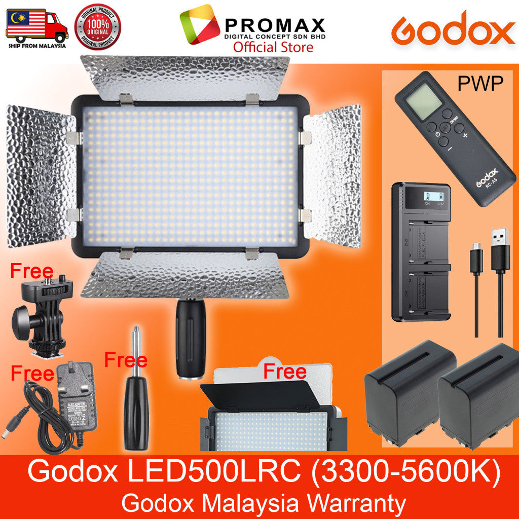 Godox LED500LRC / LED500LR-C / LED 500LRC LED Video Light Panel ( Bi-Color ) 3300-5600k