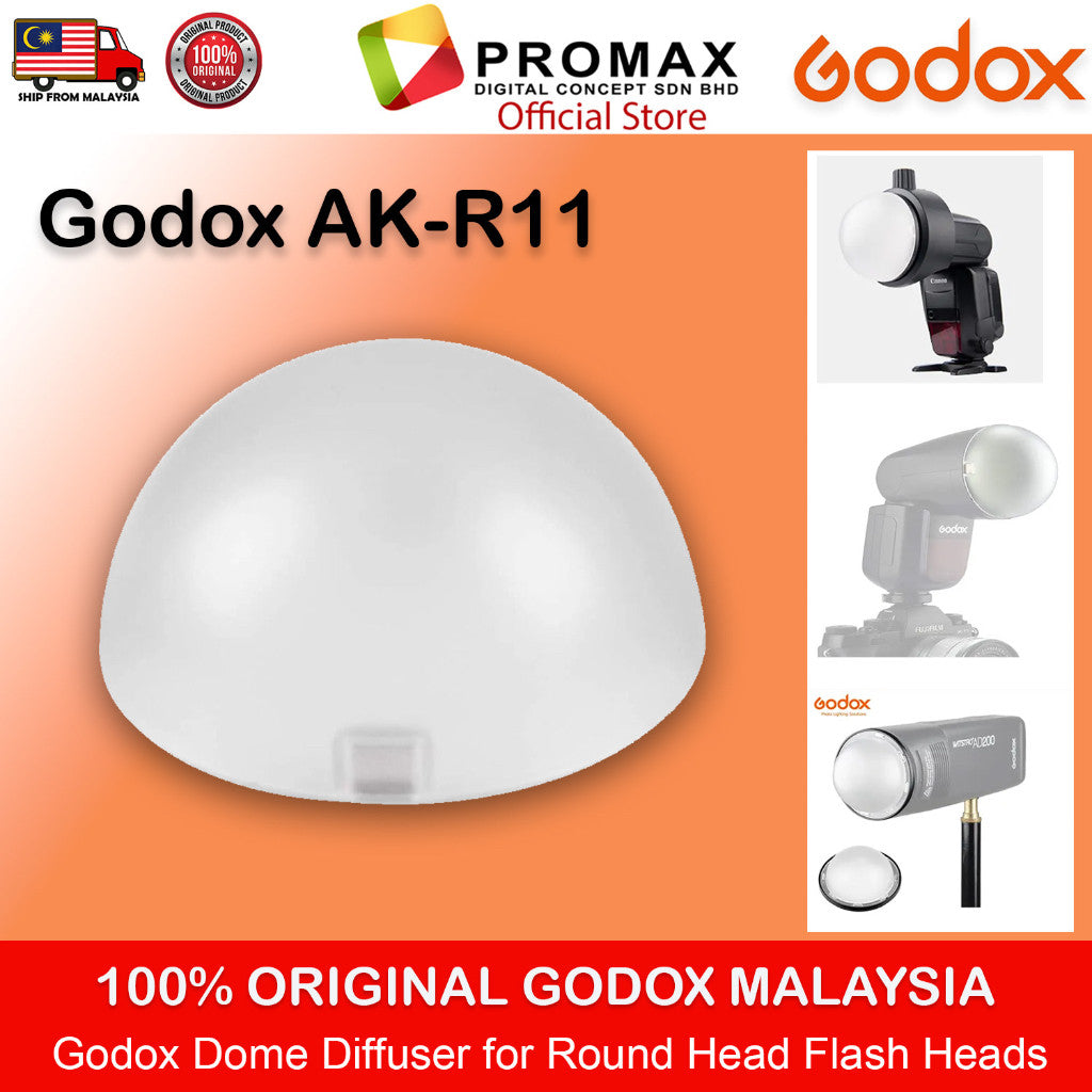 Godox AK-R11 Dome Diffuser AK-R12 Bounce Card for Round Head Flash Heads AK-11 AK11  AK-12 AK12