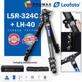 Leofoto LSR-324C + LH-40 Professional Light Weight Rapid Ranger Series Carbon Fiber Tripod
