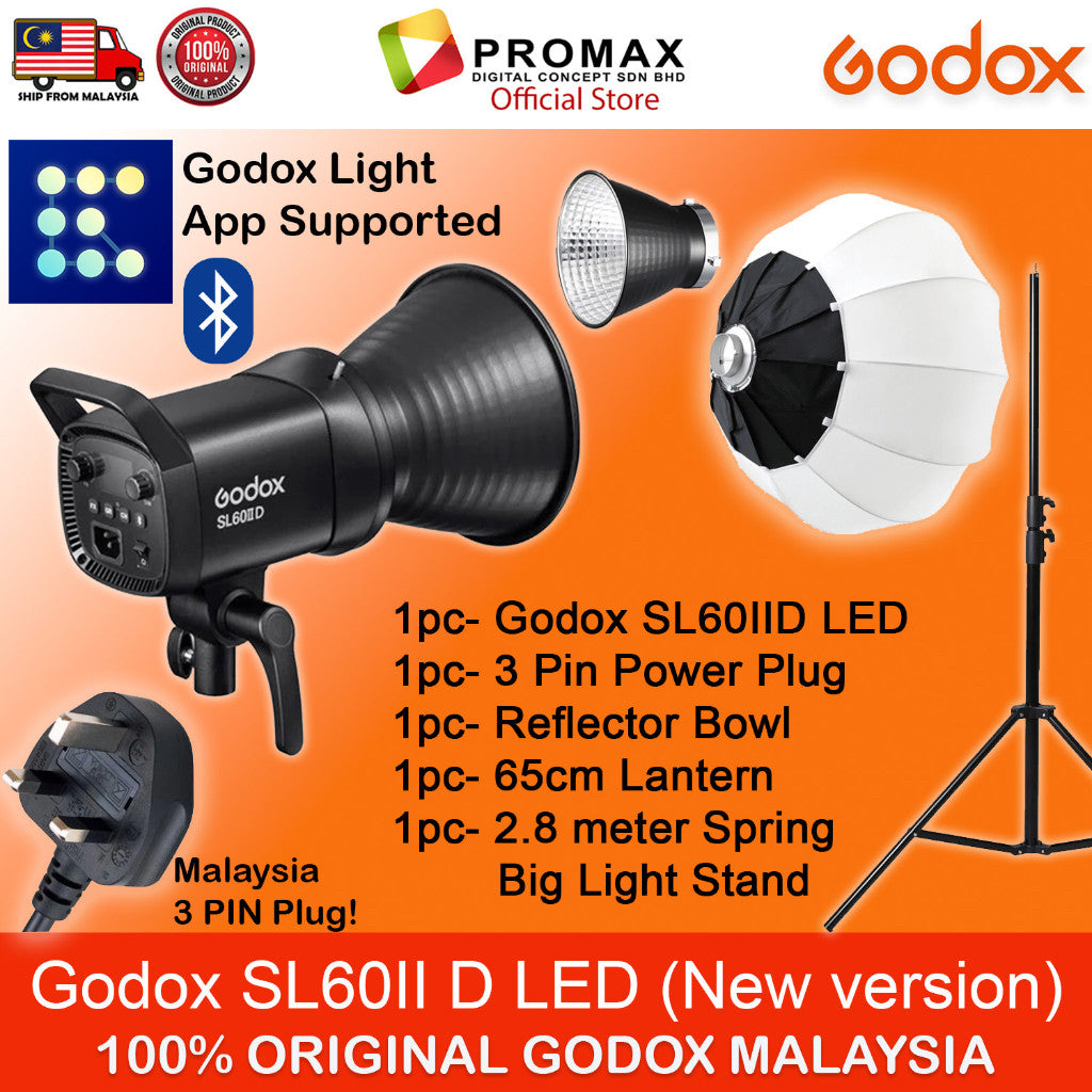 Godox SL-60IID SL60IID with Octa softbox with 2.8m stand LED Video Light for Photo Studio Photography SL60